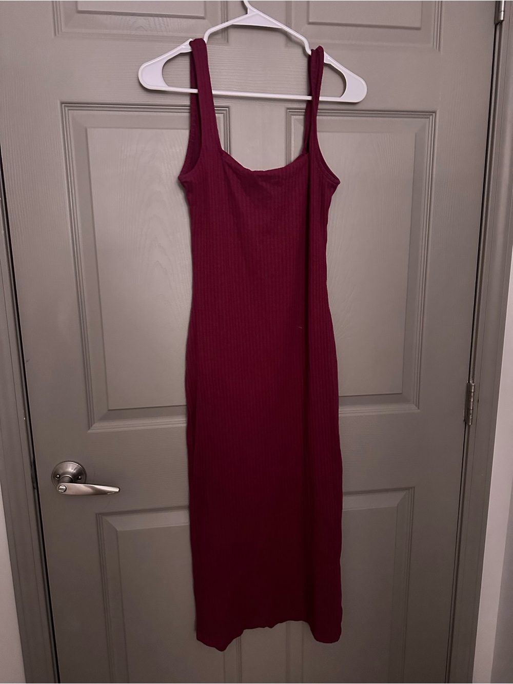 wild fable Ribbed Maxi Dress in Wine